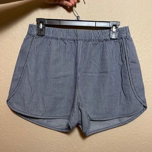 blue/white striped shorts